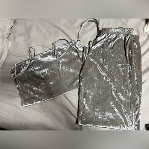Silver/gray velvet pajamas
